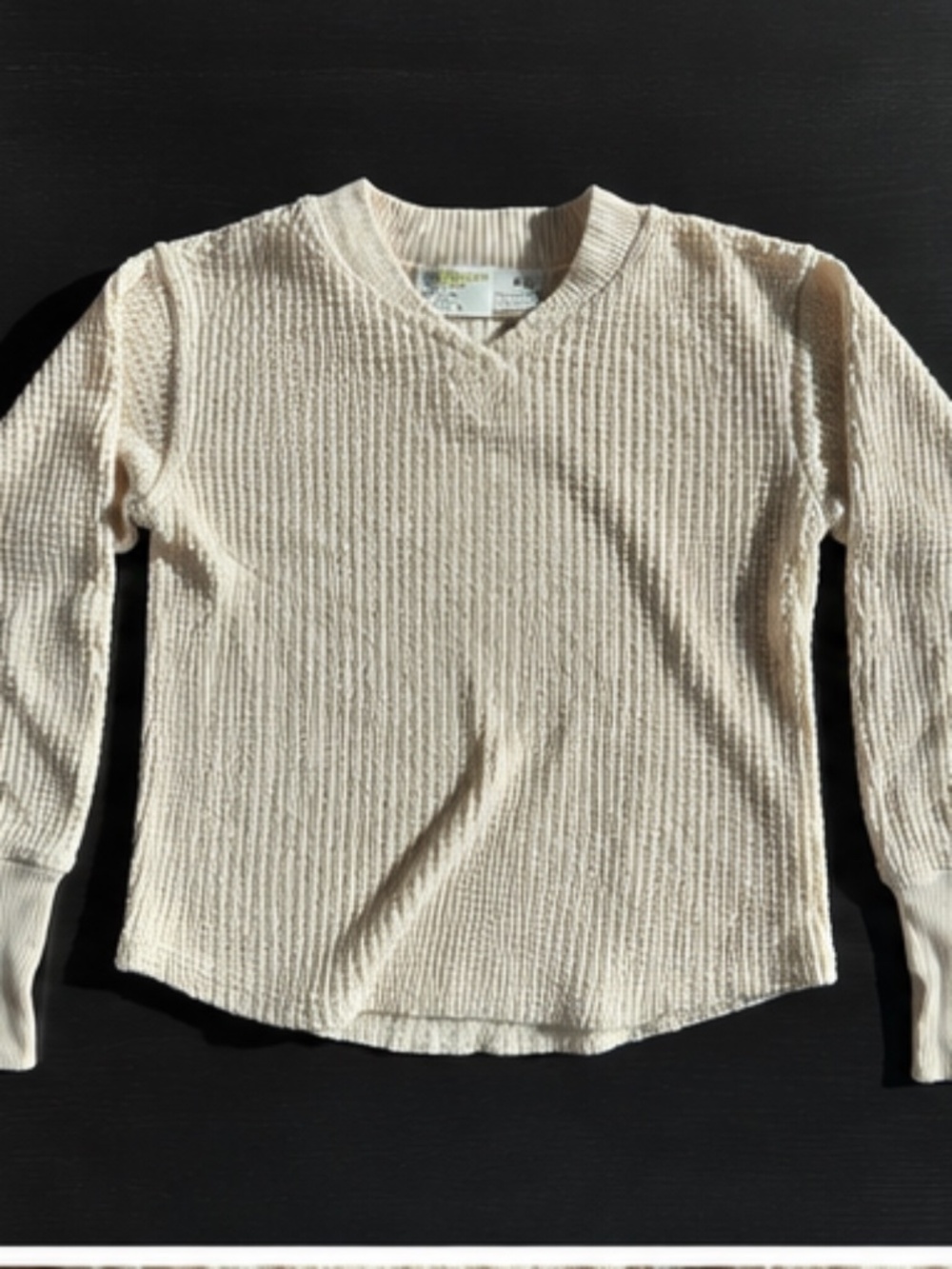 OFFLINE by Aerie Waffle Knit Long Sleeve Top Women’s M Cream